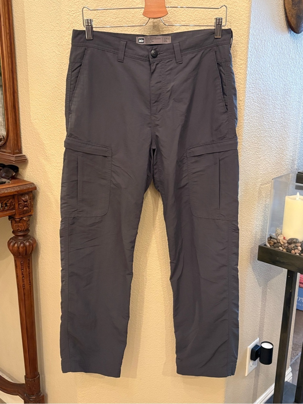 REI Men Gray Cargo Hiking Outdoor Pants Size 32/30
